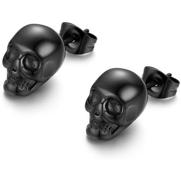 PUNK Stainless Steel Skull Earrings - Picture 9 of 9